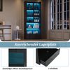Merax 180cm Vitrine, Hochschrank mit 1 Schubladen und Glasschranktüren, Hochschrank Glasvitrine mit LED und Offene Partition, Standregal Schrank Vitrine,Wohnzimmerschrank mit Glastüren, Schwarz Bild 5