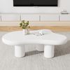 Couchtisch 97x67x32 cm Wolkenförmig Weiß MDF, kreativer Sofatisch für Wohnzimmer,leichte Tragbarkeit, pflegeleichte Oberfläche, Filzunterlagen Bild 3