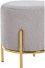 Polsterhocker in Taupe und Gold 35 x 35 x 38 cm Bild 2