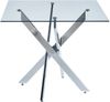 Esstisch 80x80x75 cm mit Glasplatte und Metallgestell in Silber Bild 2