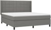 vidaXL Boxspringbett mit Matratze Dunkelgrau 180x200 cm Stoff 3131450 Bild 3