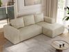 Ecksofa mit Schlaffunktion, Bettkasten und losen Kissen für das Wohnzimmer - TRENTINO - Beige Velvet - rechts Bild 4