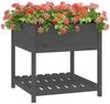 vidaXL Pflanzkübel mit Ablage Grau 82,5x82,5x81 cm Massivholz Kiefer 823796 Bild 4