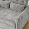 Flieks 3-in-1 Schlafsofa mit Ausziehfunktion, 2-Sitzer Chenille Sofa mit verstellbarer Rückenlehne & Gästebett, Klappsofa inkl. Kissen, Grau Bild 5