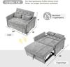 Flieks 3-in-1 Schlafsofa mit Ausziehfunktion, 2-Sitzer Chenille Sofa mit verstellbarer Rückenlehne & Gästebett, Klappsofa inkl. Kissen, Grau Bild 4