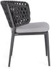 Gartenstuhl Ellano aus Aluminium, modern und stapelbar, anthrazit, inkl. Outdoor-Kissen Bild 2