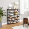 Vasagle Schuhregal, Schuhablage mit 5 Gitterebenen und großzügiger Oberfläche, für den Eingangsbereich, Flur, Metallgestell, Industrie-Design, vintagebraun-schwarz LBS016B01 Bild 3