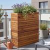 Pflanzkasten HWC-L21, Hochbeet Pflanzkübel Blumentopf, eckig 77x63x23cm Outdoor Akazie Holz FSC®-zertifiziert, braun Bild 1