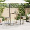 vidaXL Garten-Barhocker mit Kissen 2 Stk. Beige Poly Rattan 368320 Bild 3