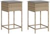 vidaXL Garten-Barhocker mit Kissen 2 Stk. Beige Poly Rattan 368320 Bild 2