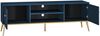 TV Lowboard in dunkelblau mit goldfarbenen Griffen und Füßen MONTPELLIER-131, B/H/T ca. 160/54/40 cm Bild 2