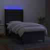 vidaXL Boxspringbett mit Matratze & LED Stoff Schwarz 80x200 cm, Härtegrad: H2 [3138591] Bild 3