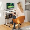JEOBEST Schreibtisch Kleiner klappbarer Computertisch mit Regal und Rollen, (1-St. Tisch mit erhöhter Monitorablage) Faltbarer Bürotisch Bild 4