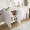Sideboard 120x37,5x80,8 cm - Exklusives Design mit tropfenförmigen Schnitzereien Bild 3