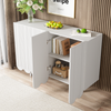 Sideboard 120x37,5x80,8 cm - Exklusives Design mit tropfenförmigen Schnitzereien Bild 4