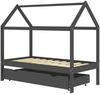 vidaXL Hausbett 80x160 cm, Dunkelgrau, Kiefer massiv, mit Schublade Bild 2