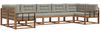 vidaXL Outdoor-Sofagarnitur mit Kissen 7 pcs Natürlich und Hellgrau 3368114 Bild 2