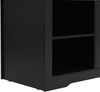 Garderobenschrank mit geschwungener Form, offenen Regalböden, Doppeltüren, Metallhaken, Zweifarben-Design, Flur Schrank,Schwarz& Natur Bild 5