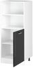Hochschrank R-Line Schwarz Hochglanz 60 cm mit offenen Regalen, und Tür Vicco Bild 5