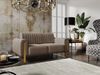 Sofaset Designersofas VALERIE 3-2-1 in Stoff Elisa Velvet Cappuccino Bild 4