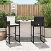 vidaXL Garten-Barhocker mit Kissen 2 Stk. Schwarz Poly Rattan 368705 Bild 3