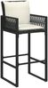 vidaXL Garten-Barhocker mit Kissen 2 Stk. Schwarz Poly Rattan 368705 Bild 4