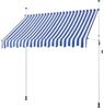 Yaheetech Klemmmarkise mit Handkurbel, höhenverstellbar, wasserabweisende Bespannung, Breite 300 cm, Blau/Weiß Bild 5