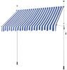 Yaheetech Klemmmarkise mit Handkurbel, höhenverstellbar, wasserabweisende Bespannung, Breite 300 cm, Blau/Weiß Bild 4