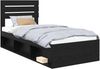 vidaXL Bettrahmen Schwarz 90 x 200 cm Massives Kiefernholz 3411456 Bild 2