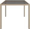 vidaXL Gartentisch 150x90x75 cm Gehärtetes Glas Poly Rattan Beige 316710 Bild 4