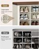 Schuhbank mit Sitzfläche, Schuhschrank mit Sitzbank mit 16 Fächern, Eingangsbank Verstellbaren Ablagen für Wohnzimmer, Schlafzimmer, Flur, Vintagebraun-Weiß Bild 3