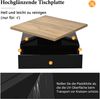 Couchtisch, Spanplatte mit 360° Drehmechanismus, 70x70x36 cm, Walnuss & Schwarz Bild 4