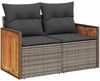 vidaXL 11-tlg. Garten-Sofagarnitur mit Kissen Grau Poly Rattan Akazie 3327763 Bild 5
