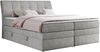 Boxspringbett, Stauraumbett, Bett mit Multipocket-Matratze und Topper - GOLD-10-KING - 140x200cm - Hellgrau Stoff - H3 Bild 3