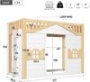 Merax Etagenbett, 90x200cm, Hochbett, Kinderbett, Holzbett, Hausbett Fenster-Form, darunter als Bett oder als Aktivitätsbereich genutzt, weiß+Naturfarbe Bild 4