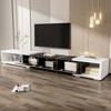 TV-Lowboard, MDF/Spanplatte, dreh- & ausziehbar, 140-260x40x30 cm, Schwarz/Weiß Bild 5