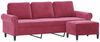 vidaXL 3-Sitzer-Sofa mit Hocker Weinrot 180 cm Samt 3201219 Bild 3