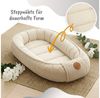 Babynest Nestchen Baby aus Cordstoff - Babynestchen Neugeborene Nest für Kinder Bett und Babybett tragbar Kuschelnest Coccon für Jungen und Mädchen Beige Cordstoff Bild 4