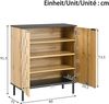 Mosaik-Schuhschrank, 2-türiger Schuhregal, Aufbewahrungsschrank für Flur, Holzoptik, Spanplatte, Metallfüße, höhenverstellbare Fächer Bild 4