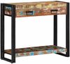 Konsolentisch, Beistelltisch, Konsole mit Regal Mehrfarbig Massives upgecyceltes Holz Bild 2