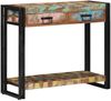 Konsolentisch, Beistelltisch, Konsole mit Regal Mehrfarbig Massives upgecyceltes Holz Bild 3