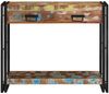 Konsolentisch, Beistelltisch, Konsole mit Regal Mehrfarbig Massives upgecyceltes Holz Bild 5