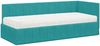 vidaXL Eckbettgestell mit Matratze mit Kopfteil 2 pcs Türkis Samt 3393846 Bild 4