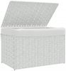 vidaXL Wäschekorb mit Deckel Weiß 55,5x35x34 cm Poly Rattan 372053 Bild 4