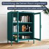 Vitrinenschrank Wohnzimmer klein GINA - 3 Ebenen, Metall | Glasvitrine Bücherschrank Büroschrank Aktenschrank mit Glasfenster Metallschrank, 101,5x80x40cm Türkis Bild 3