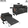 Schlafsofa 134/223 x 82 x 84 cm in Grau, 2-Sitzer aus Cord mit Schlaffunktion, Matratze, USB/USB-C und Klapptisch Bild 5