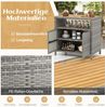 COSTWAY Garten-Geräteschrank, BxT: 90x53 cm, outdoor, Holz & Rattan, wetterfest, 90x53x86cm Bild 4
