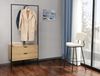 trendteam smart living - Jody - Garderobenständer mit 2 praktischen Schubladen - Eiche/Schwarz - Kompakter Kleiderständer - (BxHxT) 85 x 190 x 47 cm - Freistehende Garderobe mit Metallgestell Bild 5