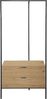 trendteam smart living - Jody - Garderobenständer mit 2 praktischen Schubladen - Eiche/Schwarz - Kompakter Kleiderständer - (BxHxT) 85 x 190 x 47 cm - Freistehende Garderobe mit Metallgestell Bild 2