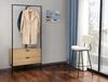 trendteam smart living - Jody - Garderobenständer mit 2 praktischen Schubladen - Eiche/Schwarz - Kompakter Kleiderständer - (BxHxT) 85 x 190 x 47 cm - Freistehende Garderobe mit Metallgestell Bild 3